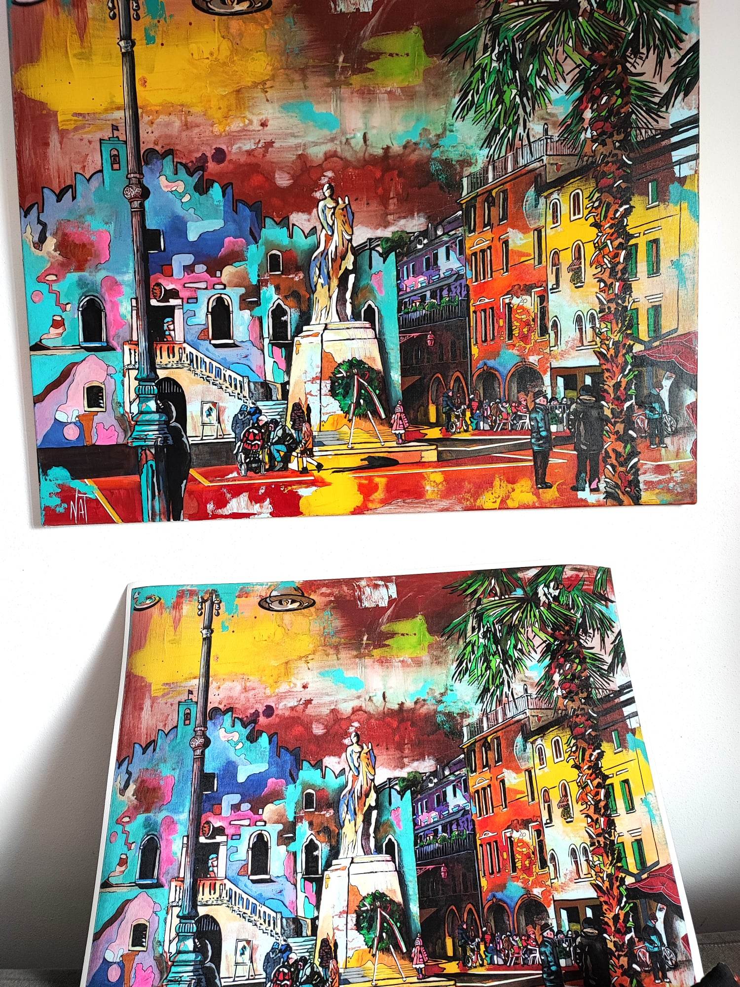 portogruaro - piazza della repubblica - con quadro